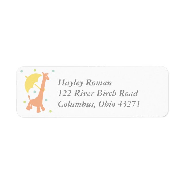 Sweet Baby Animals Baby Shower Address Return Address Label (Front)