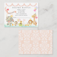 Sweet Baby Animals Parade Diaper Raffle Ticket