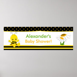 Sweet Baby Bee Baby Shower Banner Poster