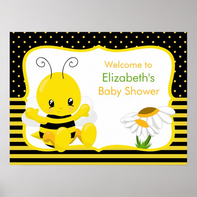 Sweet Baby Bee Baby Shower Poster (Front)