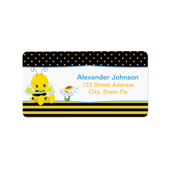 Sweet Baby Bee Boy Address Labels (Front)