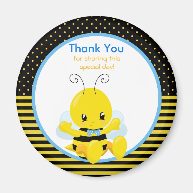 Sweet Baby Bee Boy Thank You Magnet (Front)