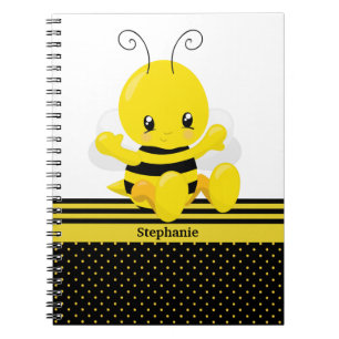 Sweet Baby Bee Custom Name Notebook