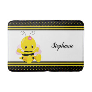Sweet Baby Bee Girl Bath Mat