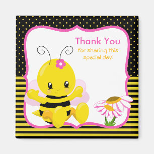 Sweet Baby Bee Girl Thank You Magnet