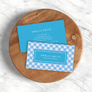 Sweet Baby Blue Gingham Calling Card