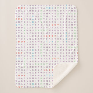 Sweet Baby Boy Alphabet ABCs Rich Warm Colours Sherpa Blanket