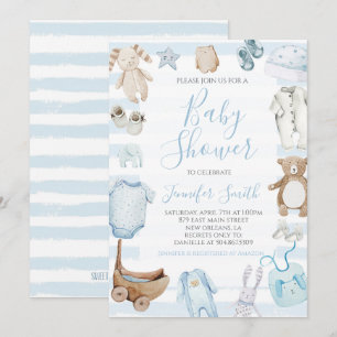 Sweet Baby Boy Baby Shower Invitation