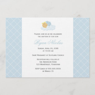 Sweet Baby Boy Baptism Invitation