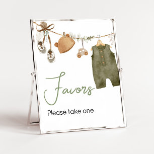 Sweet Baby Boy Boho Clothes Baby Shower Favours Poster