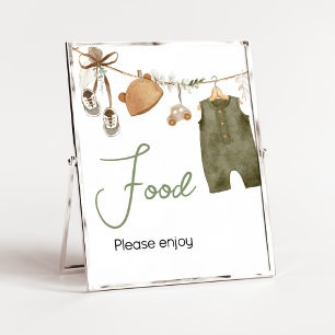 Sweet Baby Boy Boho Clothes Baby Shower Food Poster