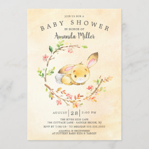 Sweet Baby Bunny Baby Shower Invitation