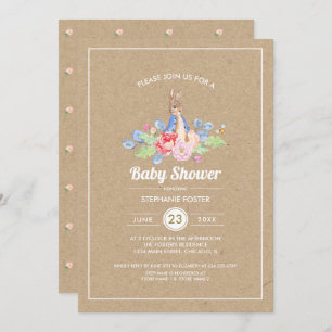 Sweet Baby Bunny   Rabbit Baby Shower Invitation
