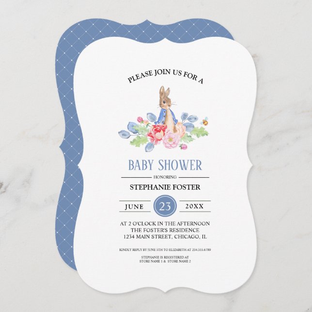 Sweet Baby Bunny | Rabbit Baby Shower Invitations (Front/Back)