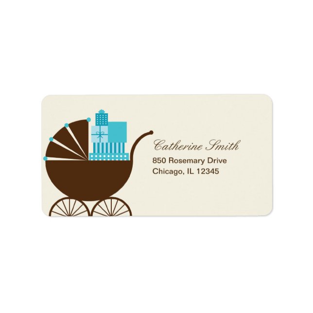 Sweet Baby Carriage Address Label - Blue (Front)
