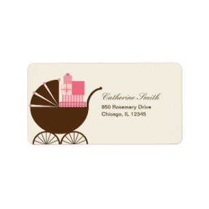 Sweet Baby Carriage Address Label - Pink