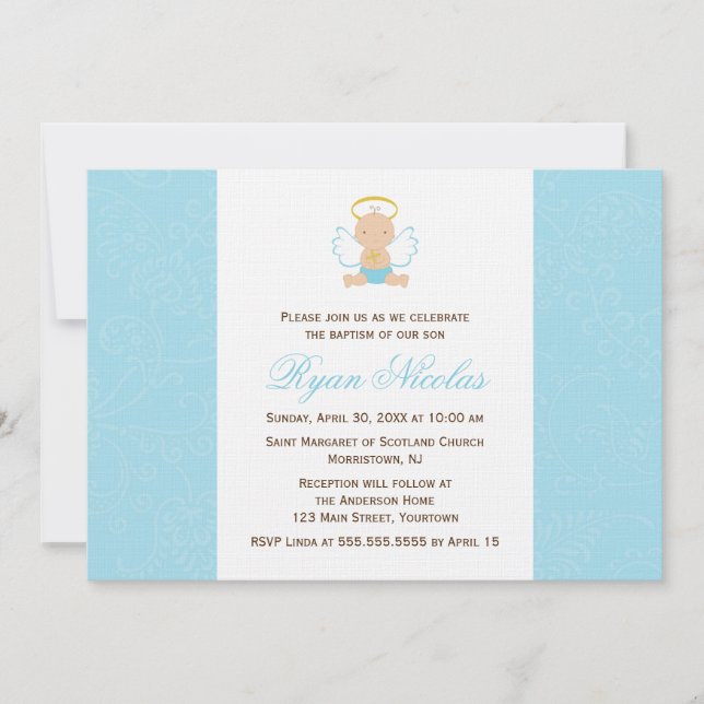 Sweet Baby Christening Invitation (Front)