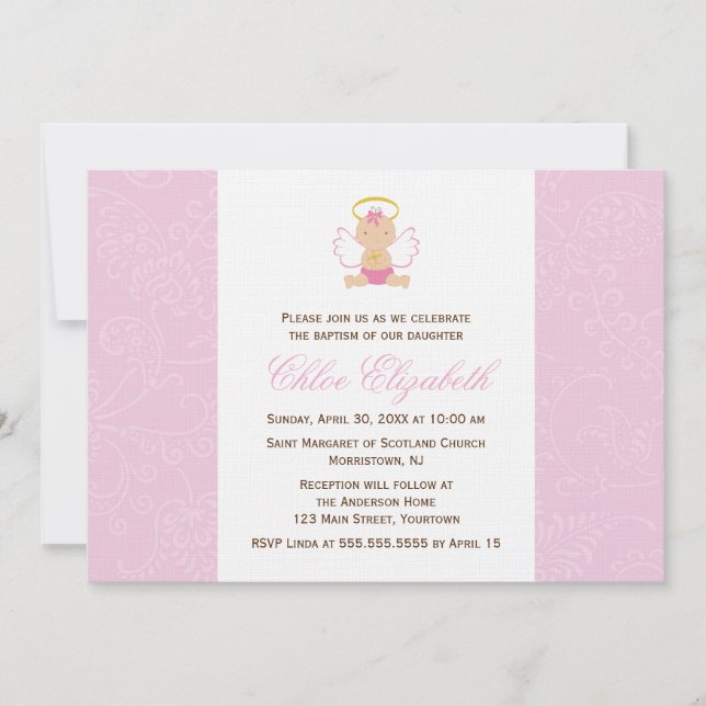 Sweet Baby Christening Invitation (Front)
