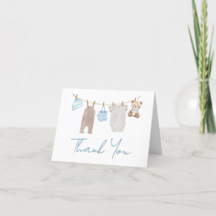 Sweet Baby Clothesline Baby Shower Thank You Card