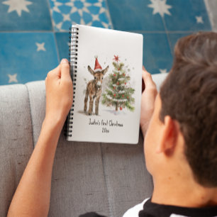 Sweet Baby Donkey's First Christmas, custom Notebook