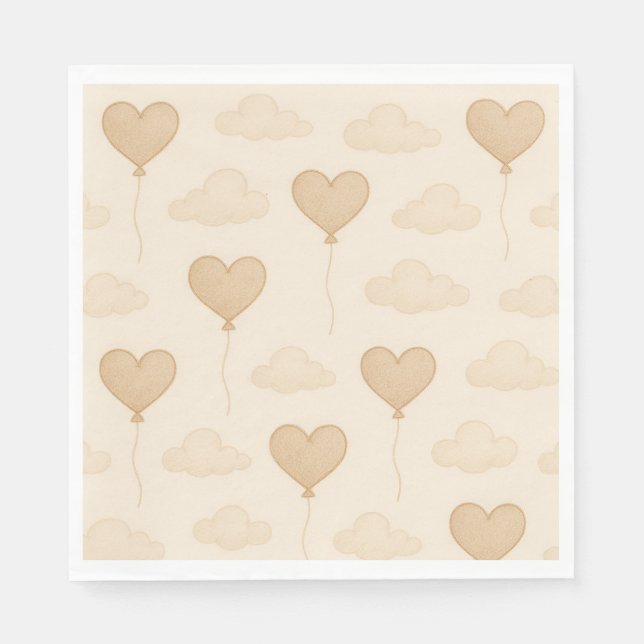 Sweet Baby Elephant Baby Shower Balloons  Napkin (Front)