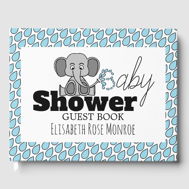 Sweet Baby Elephant, Baby Shower Guest Book (Front)