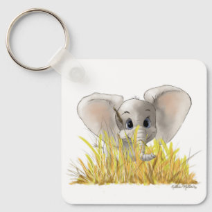 Sweet Baby Elephant Cartoon Key Ring