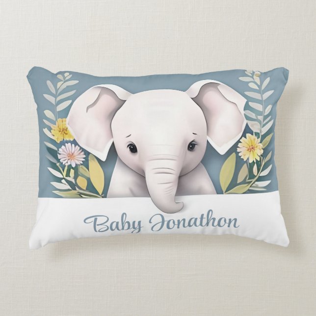 Sweet Baby Elephant Decorative Cushion (Front)
