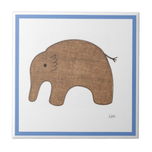 Sweet Baby Elephant Decorative Tile-Erin Brie Art Ceramic Tile