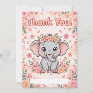 Sweet Baby Elephant Thank You Card