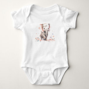Sweet Baby Elephant, Zoo Animals  Bodysuit