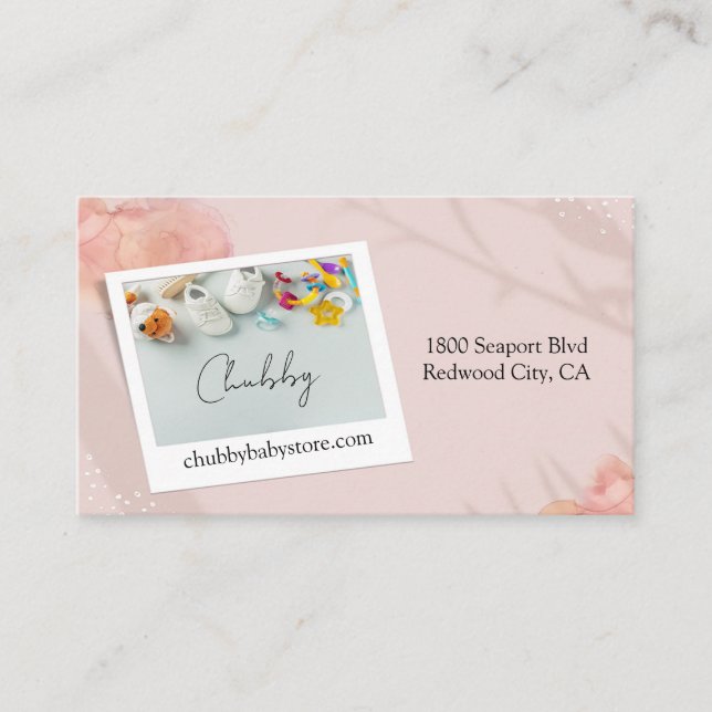 Sweet Baby Essentials on a Soft Pastel Business Card (Front)