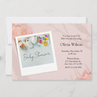 Sweet Baby Essentials on a Soft Pastel Invitation