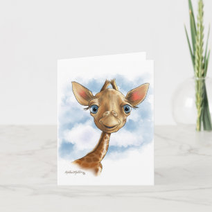 Sweet Baby Giraffe Cartoon Card