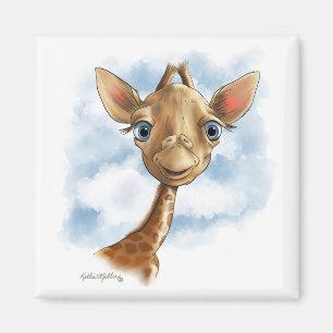 Sweet Baby Giraffe Cartoon Magnet