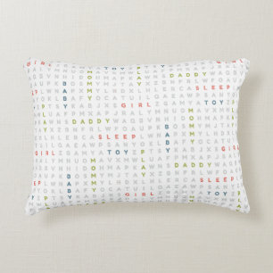 Sweet Baby Girl Alphabet ABCs Modern Colours Decorative Cushion