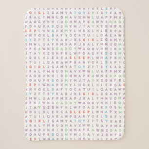 Sweet Baby Girl Alphabet ABCs Rich Warm Colours Sherpa Blanket