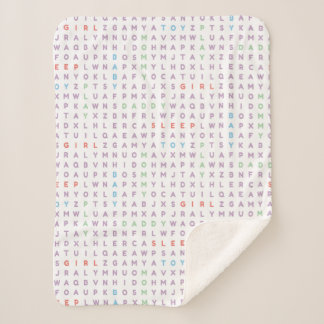 Sweet Baby Girl Alphabet ABCs Rich Warm Colours Sherpa Blanket