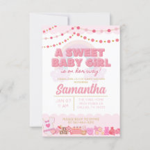 Sweet Baby Girl Baby Shower Invitation