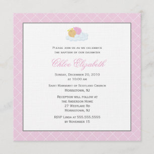 Sweet Baby Girl Baptism Invitation