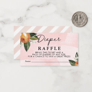 Sweet Baby Girl Clementine Girl Diaper Raffle Card