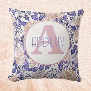 Sweet baby girl Custom floral pillow