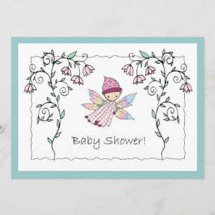 Sweet Baby Girl Fairy Baby Shower Invitations