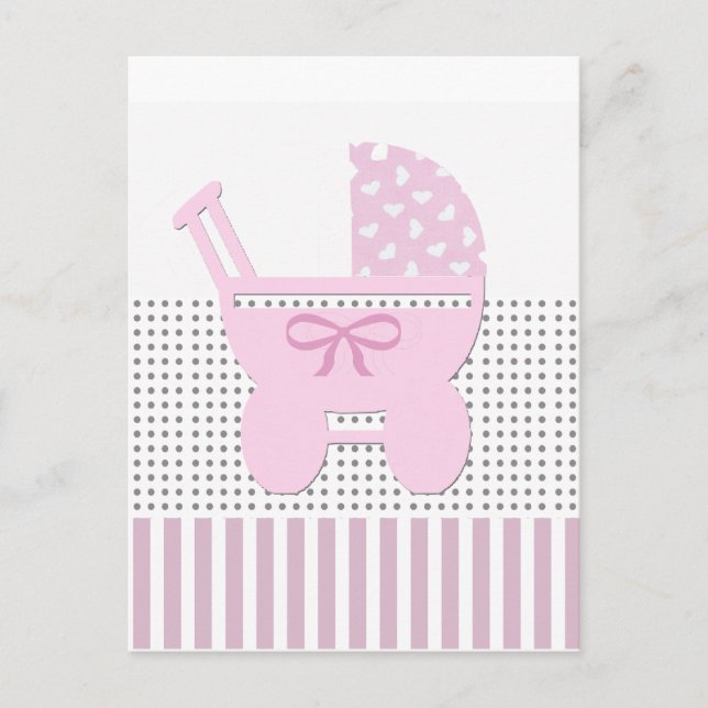 Sweet Baby Girl Shower Invitation Postcard (Front)