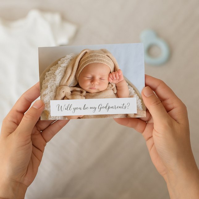 Sweet Baby Godparent Proposal Photo Invitation (Creator Uploaded)