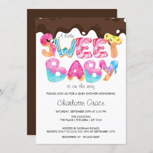Sweet Baby Is On The Way (unisex chocolate) Invitation