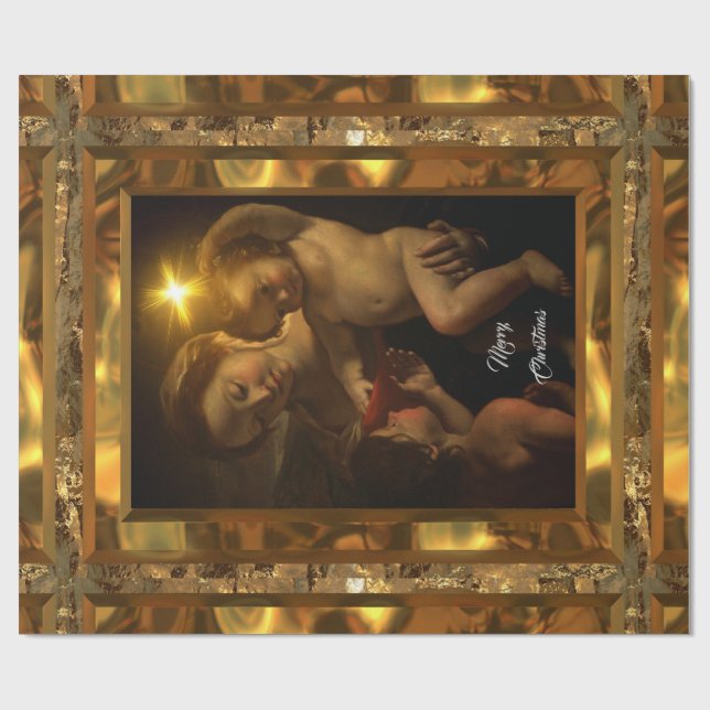 Sweet Baby Jesus Christmas (15 ft) Glossy Vertical Wrapping Paper (Flat)