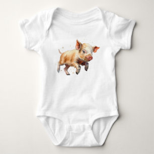 Sweet Baby Jumping Piggie Piglet Bodysuit