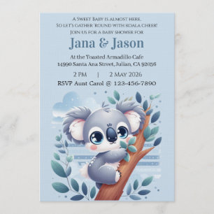 Sweet Baby Koala  Invitation