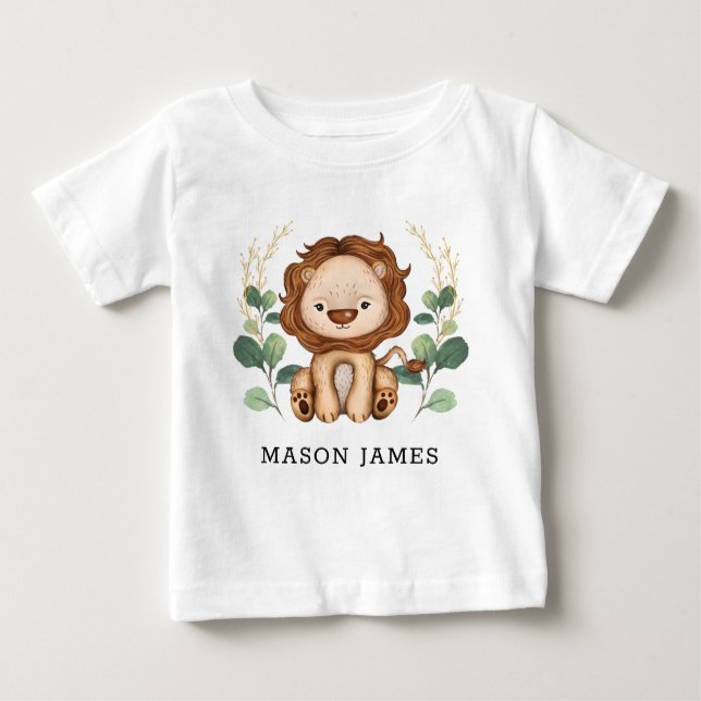 Sweet Baby Lion Jungle Safari Animal Boy Wild One Baby T-Shirt (Front)